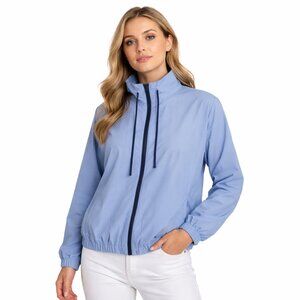Summersalt On The Go Zip-Up Blue Windbreaker Jacket Size Medium